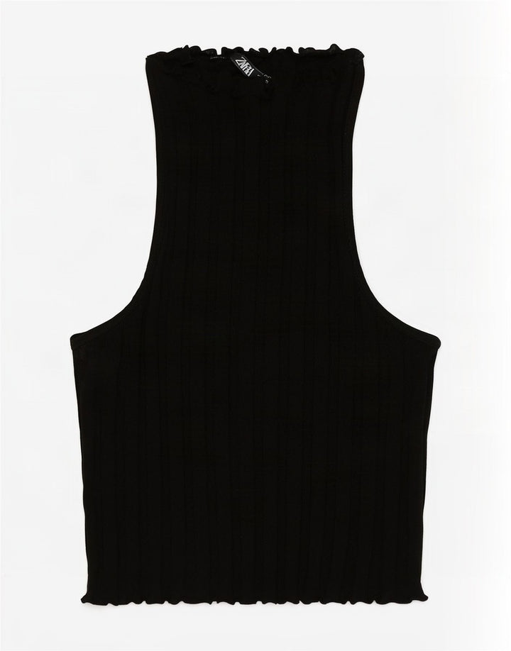 Zara Damevest Top UK 8 Lille Sort