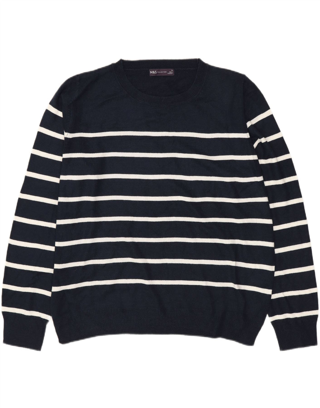 Marks & Spencer Dame sweater med rund hals DK 16 Stor marineblå