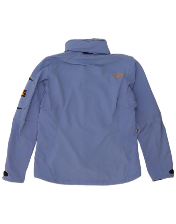 Jack Wolfskin Dame Hætte Regnjakke UK 14/16 Stor Blå Polyamid