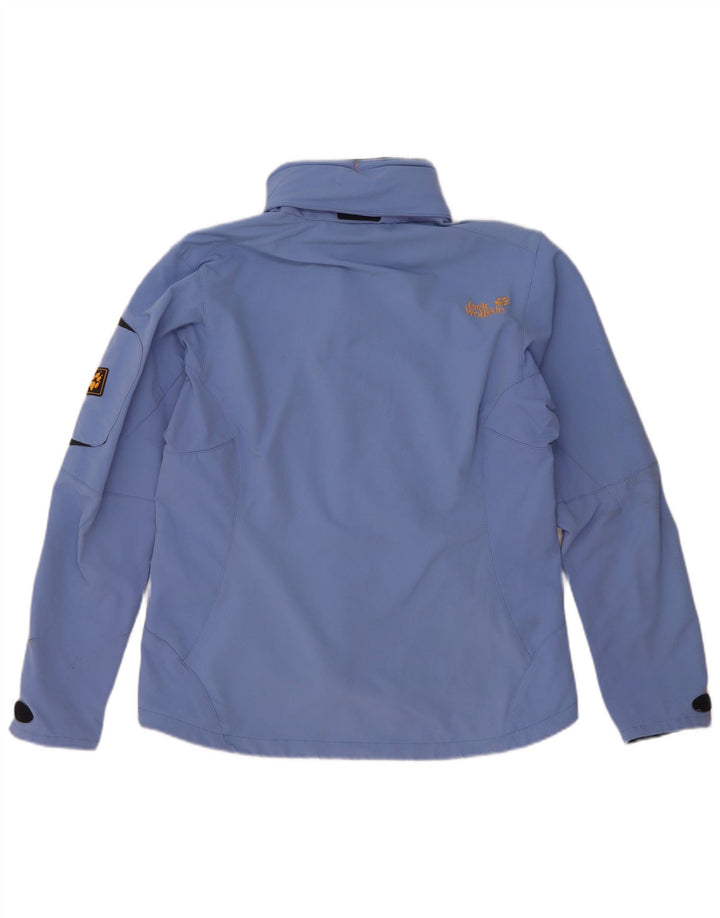 Jack Wolfskin Dame Hætte Regnjakke UK 14/16 Stor Blå Polyamid