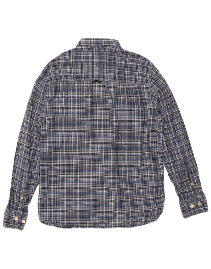 Fat Face Herre Classic Fit Flanellskjorte Medium Blue Ternet Bomuld