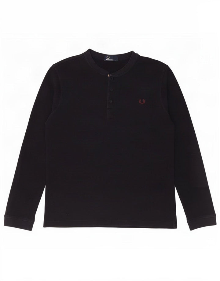 Fred Perry Herre Top Langærmet Medium Marineblå Bomuld