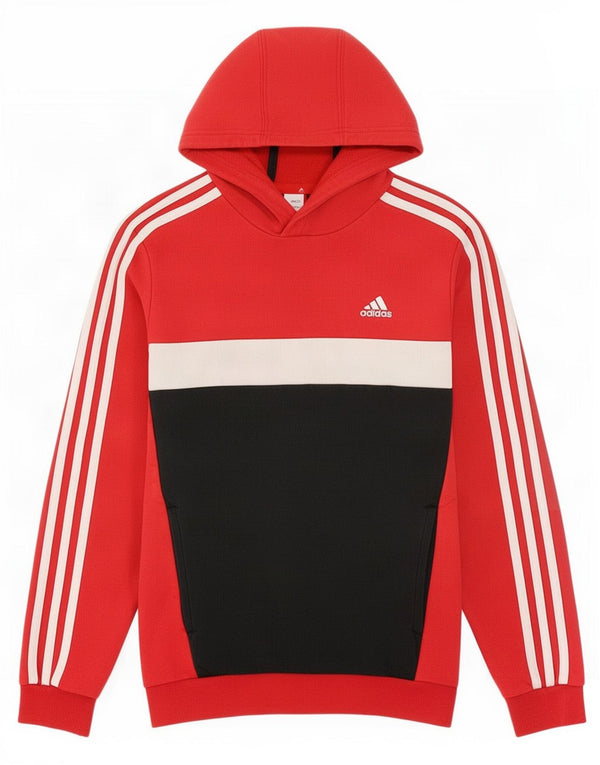 Adidas hættetrøje til drenge 11-12 år Rød Colourblock Bomuld
