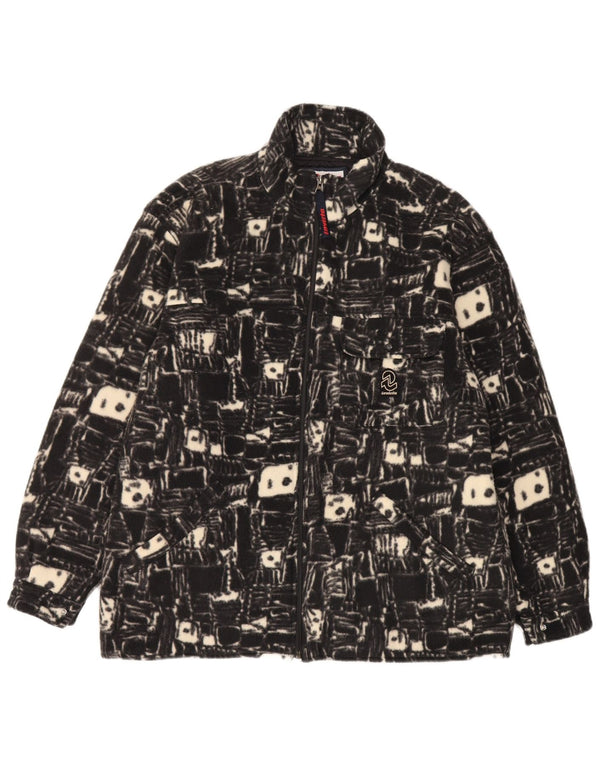 Invicta Fleecejakke til mænd UK 38 Medium Sort Geometrisk Polyester