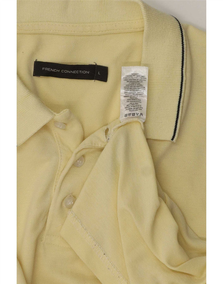 French Connection Herre poloshirt Stor gulstribet bomuld