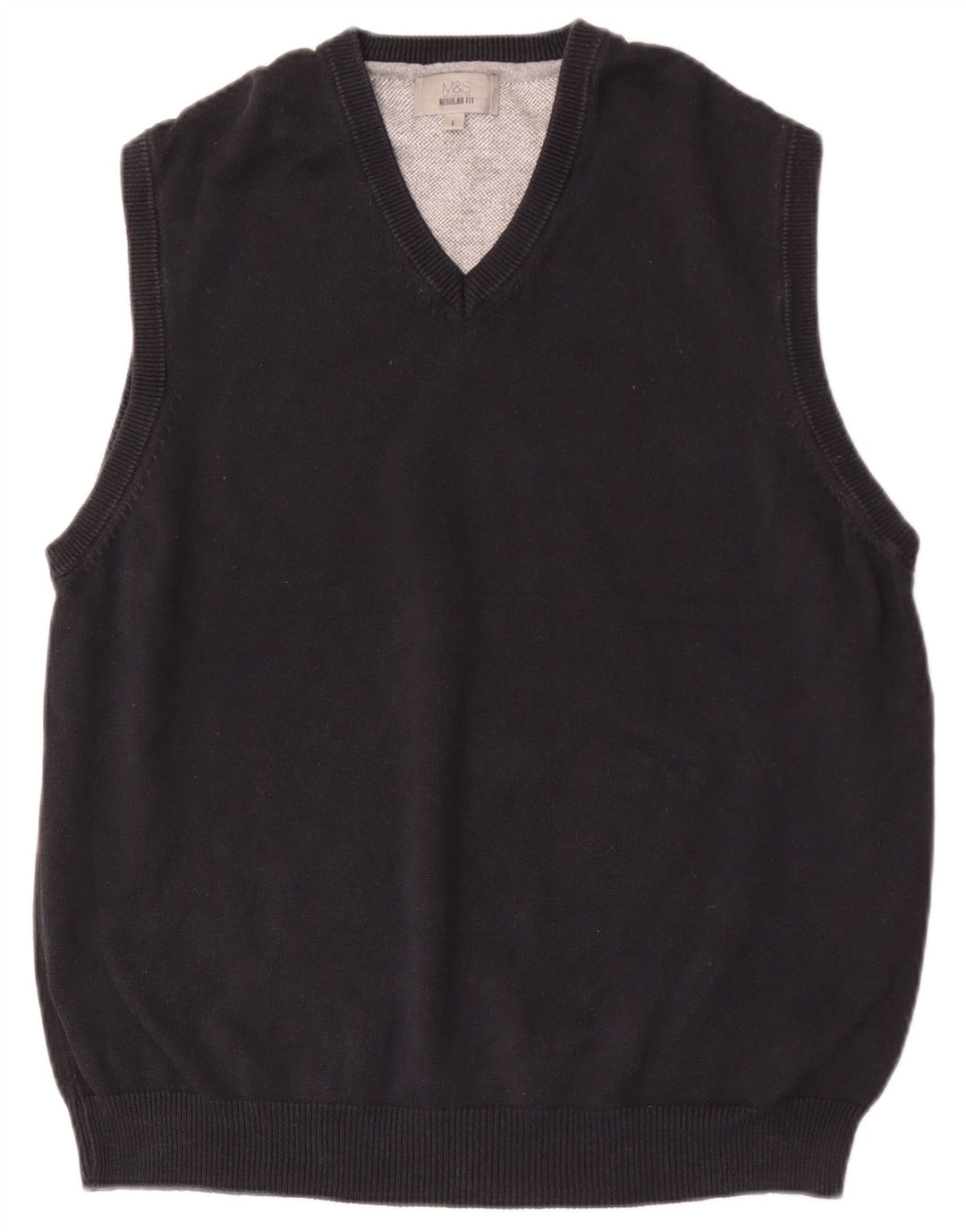 Marks & Spencer Herre Regular Fit Vest Tank Top Stor Sort Bomuld