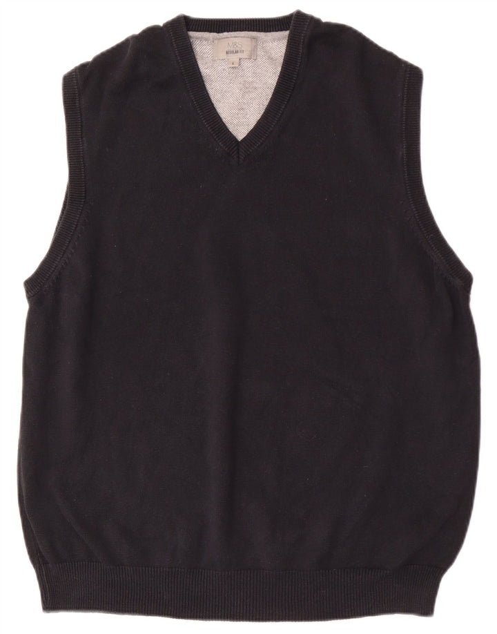 Marks & Spencer Herre Regular Fit Vest Tank Top Stor Sort Bomuld
