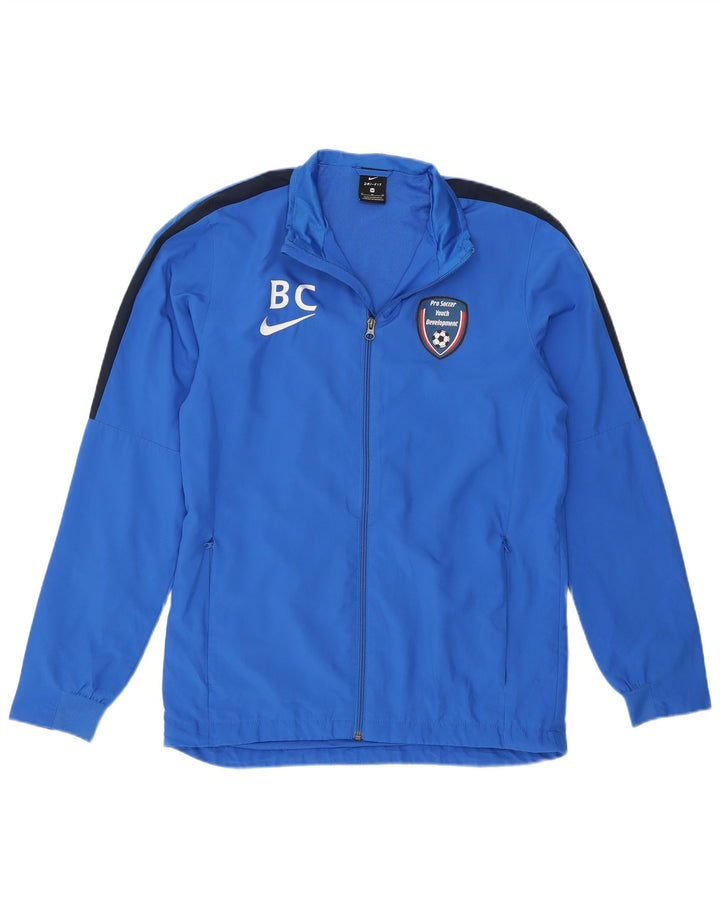 NIKE Mens Dri Fit Tracksuit Top Jacket Medium Blue Colourblock Polyester