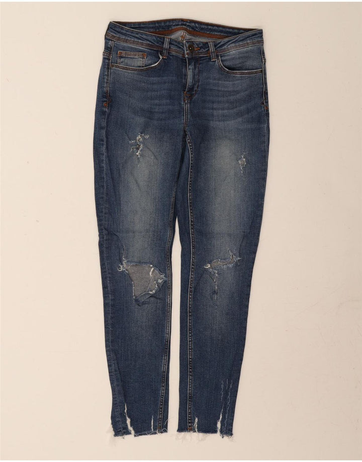 ZARA Womens Distressed Slim Jeans EU 36 XS W26  L27 Blue Vintage Zara and Second-Hand Zara from Messina Hembry 