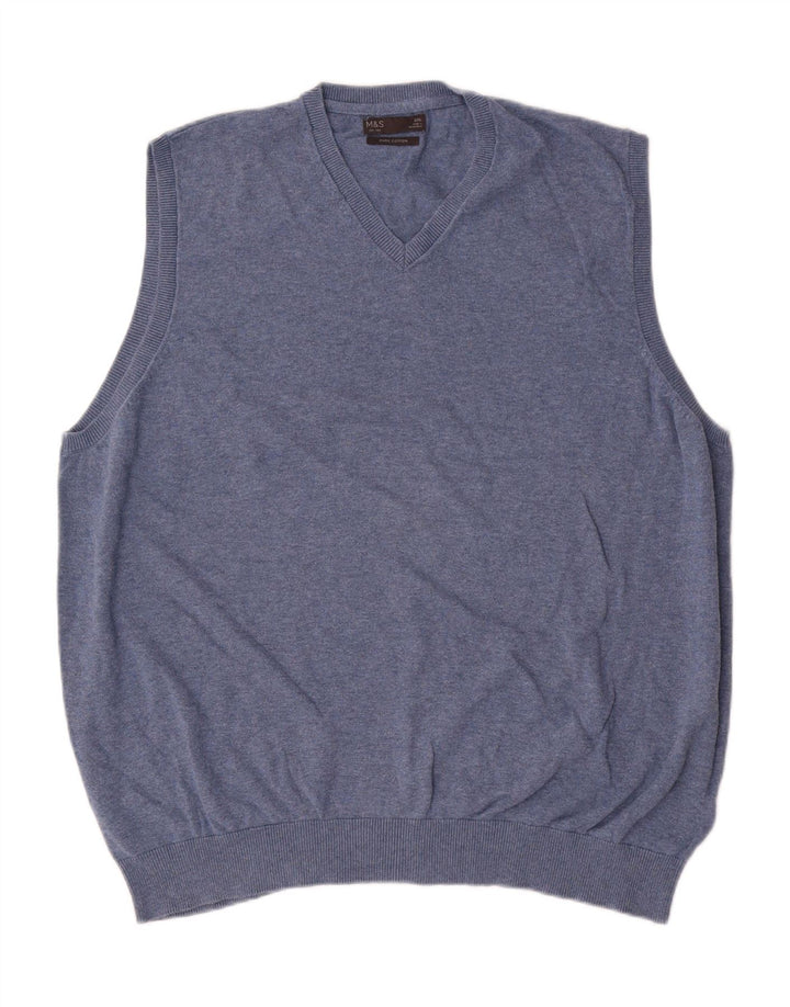 Marks & Spencer Herrevest Tank Top 2XL Blå Bomuld