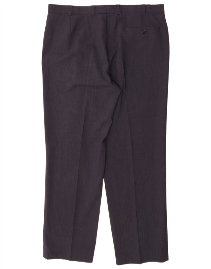 Marks & Spencer Straight Suit Bukser til mænd W38 L31 Marineblå polyester