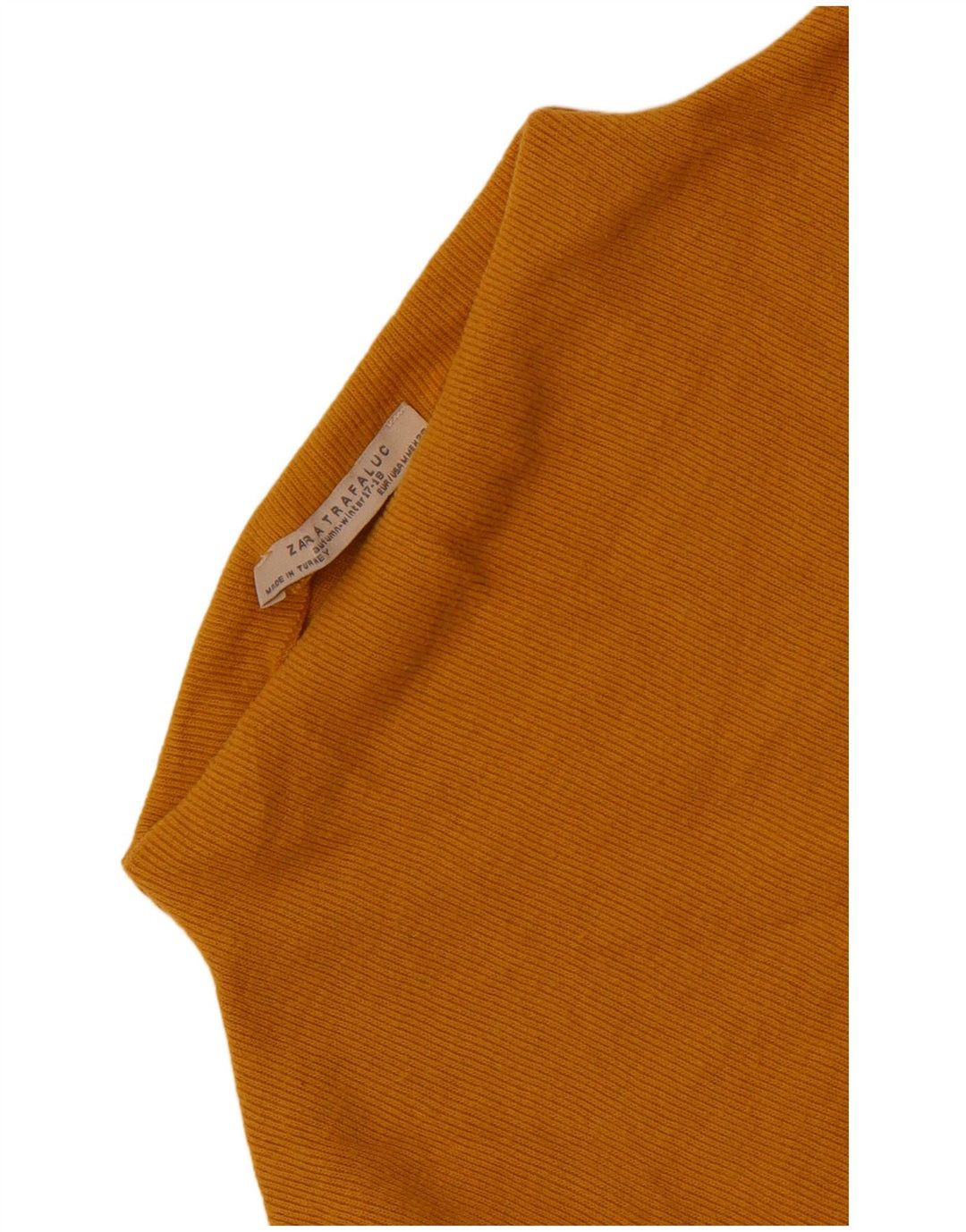 Zara Womens Crop Turtle Neck Jumper Sweater UK 12 Medium Yellow