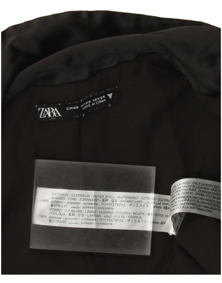 Zara Womens Open Overcoat UK 6 XS Sort Polyester