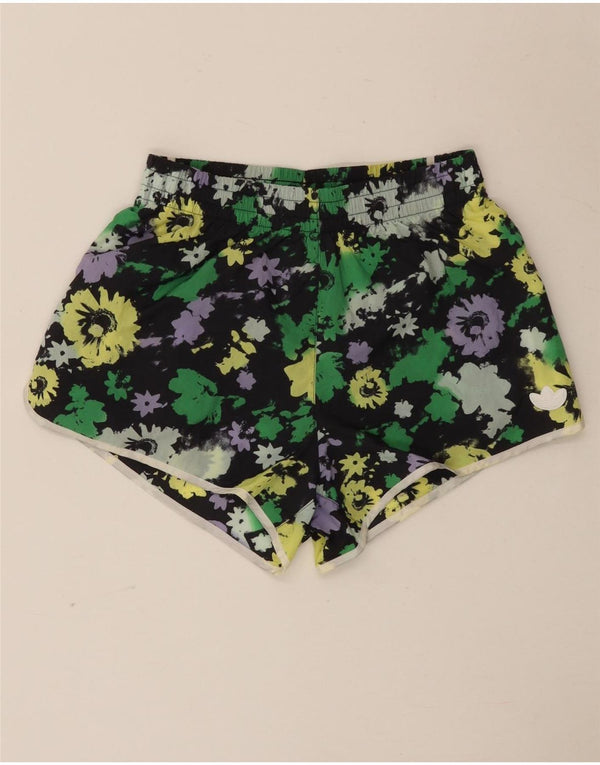 Adidas kvinders højtaljede sportsshorts UK 8 små flerfarvede blomster