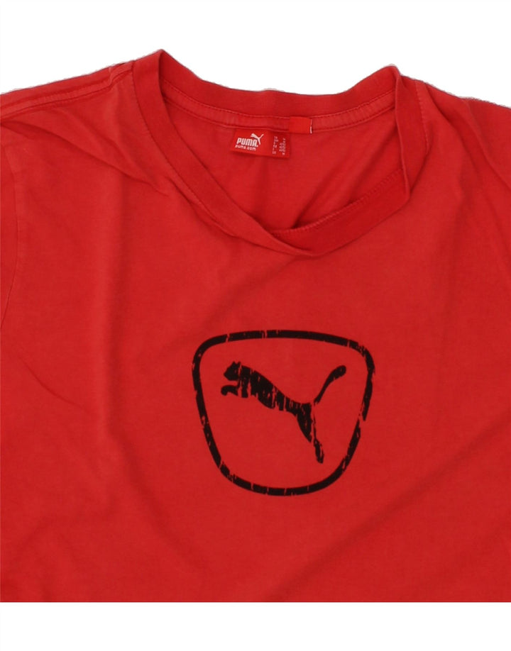 PUMA Mens Graphic T-Shirt Top Medium Red Vintage Puma and Second-Hand Puma from Messina Hembry 