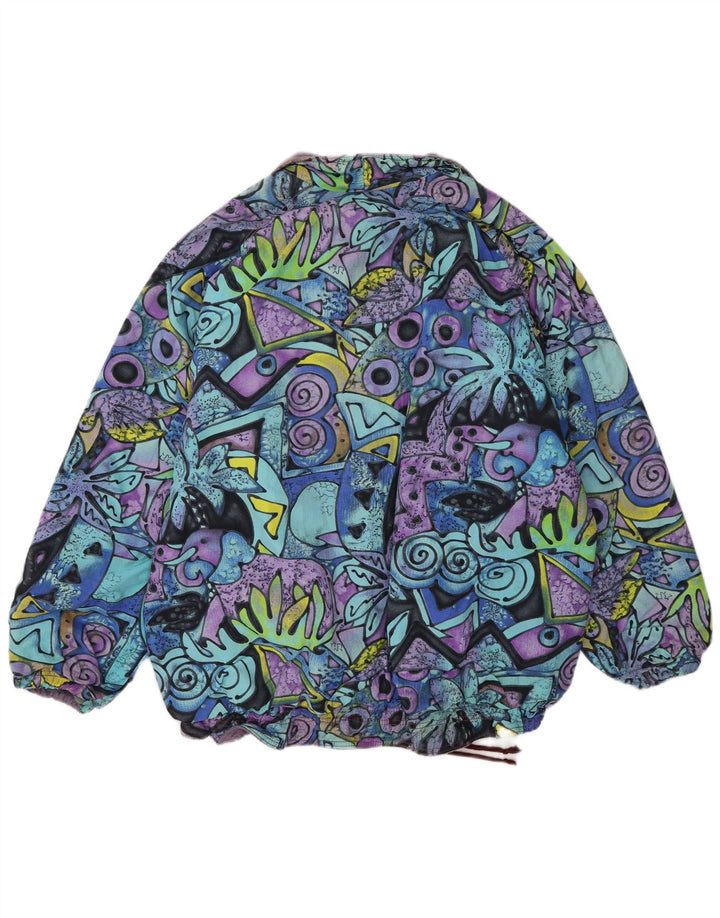 Vintage Herre Windbreaker Jacket UK 38 Medium Multicolored Geometric