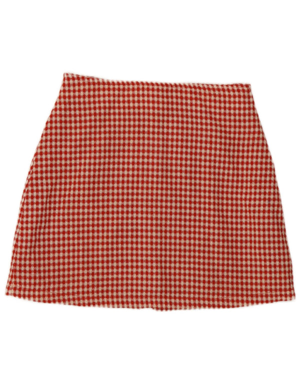 Galleria Dame Mini Nederdel IT 46 Large W28 Red Gingham Polyester