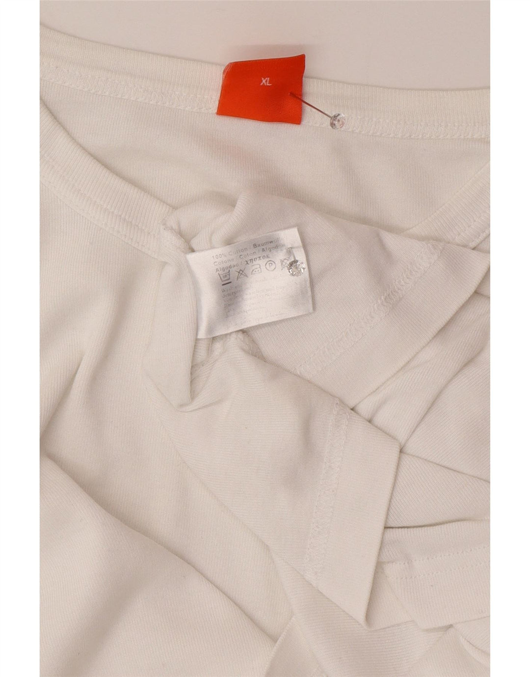 HUGO BOSS Herre T-Shirt Top XL Hvid Bomuld