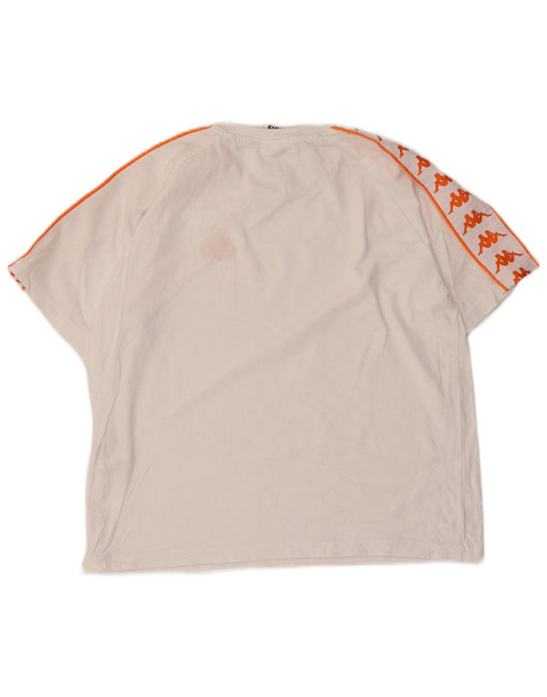 Kappa Dame Grafisk T-Shirt Top UK 10 Small White Bomuld
