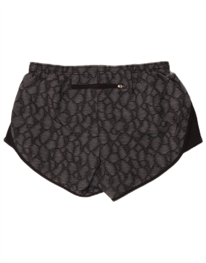 Nike Dame Dri Fit Sports Shorts UK 10 Små Grå Geometrisk Polyester