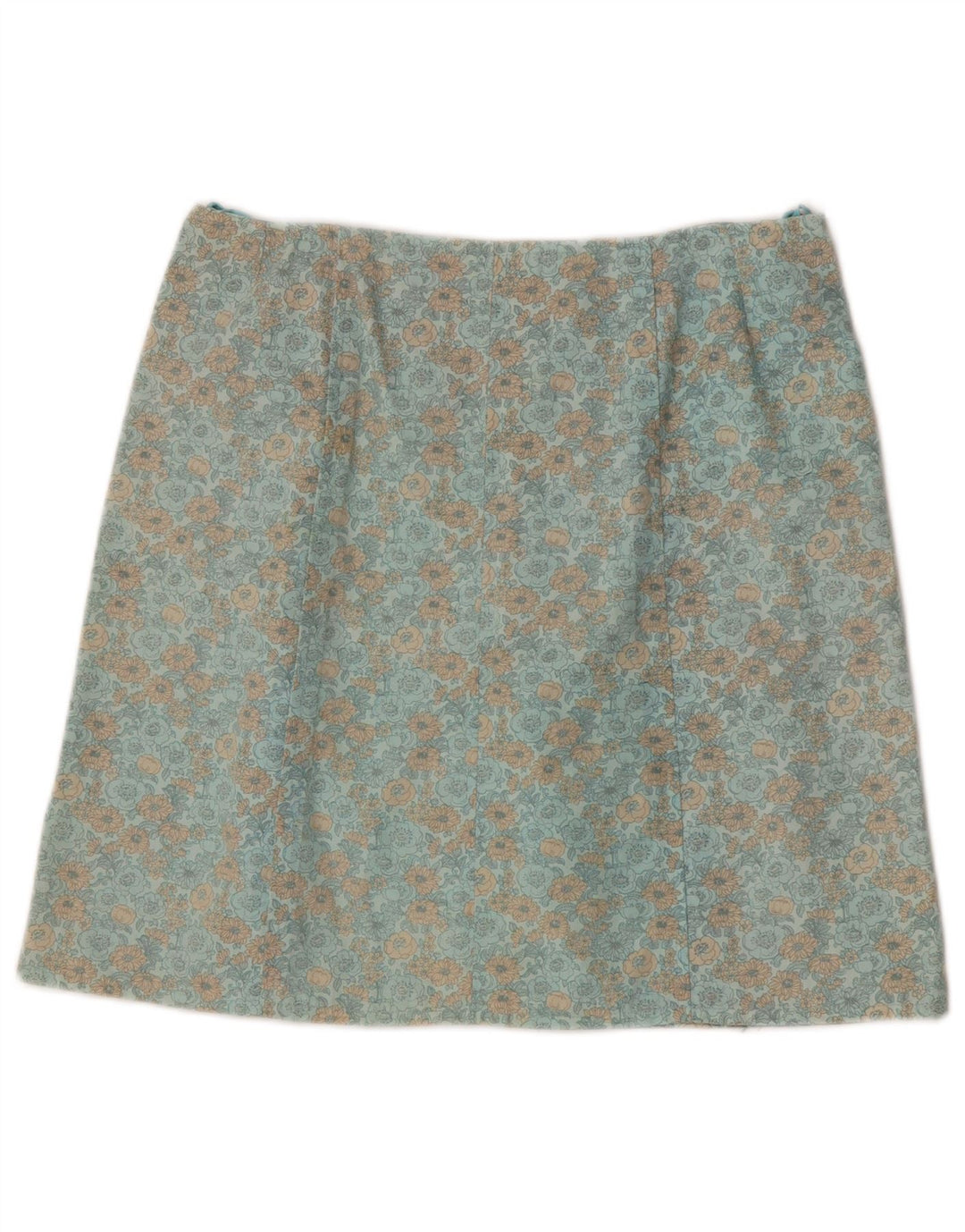 Vintage mininederdel til kvinder W30 Medium Green Floral