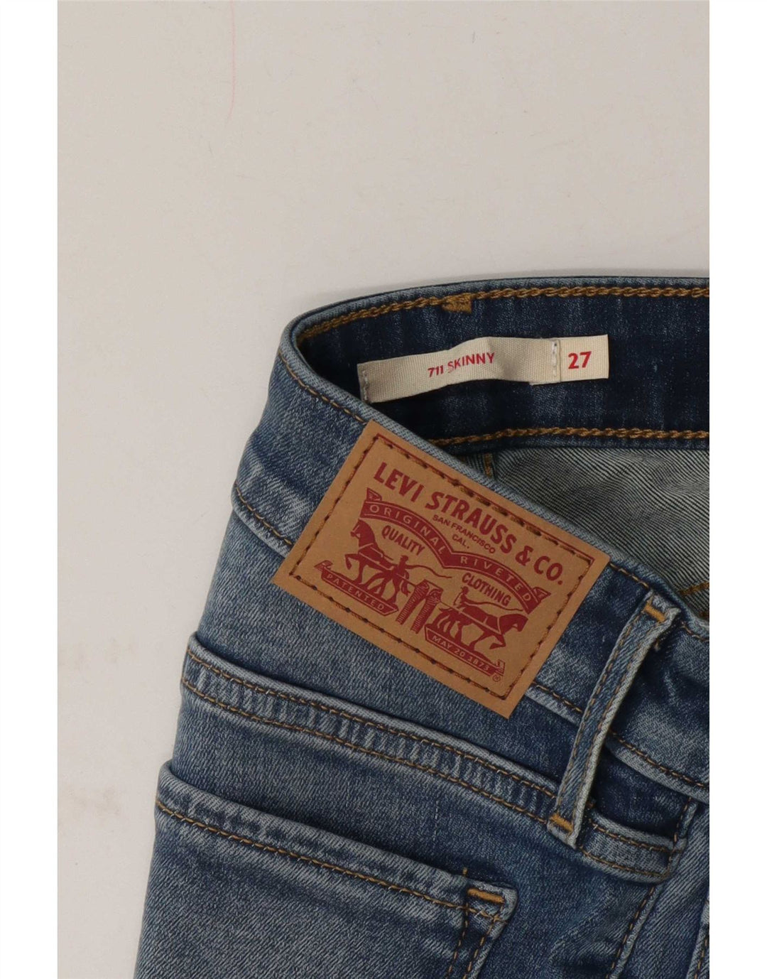 Levi's Dame 711 Skinny Jeans W27 L28 Blå