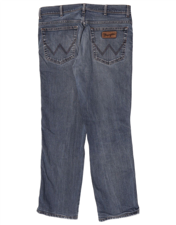 Wrangler Herre Texas Straight Jeans W34 L30 Blå Bomuld