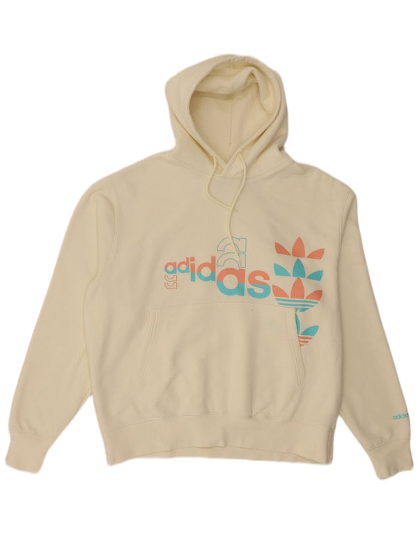 Adidas Grafisk hættetrøje til mænd XL Off White Bomuld