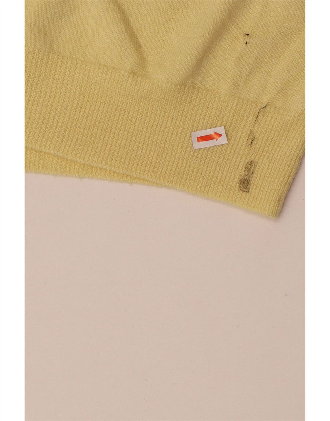 Vintage herre ærmeløs cardigan sweater stor gul uld
