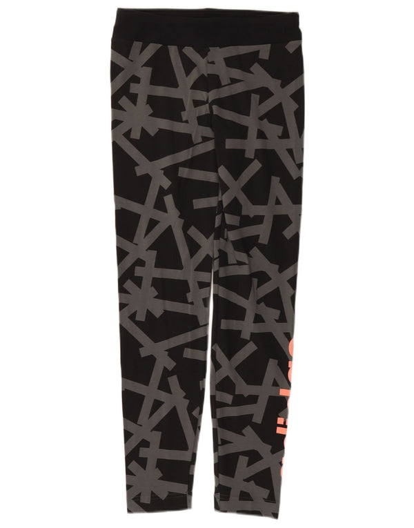 Adidas piger grafiske leggings 11-12 år sort geometrisk bomuld