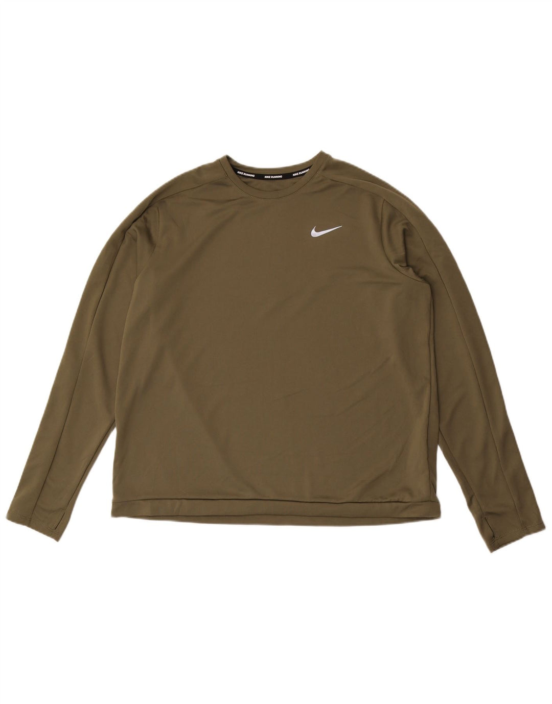 Nike Herre Dri Fit Top Langærmet XL Khaki Polyester
