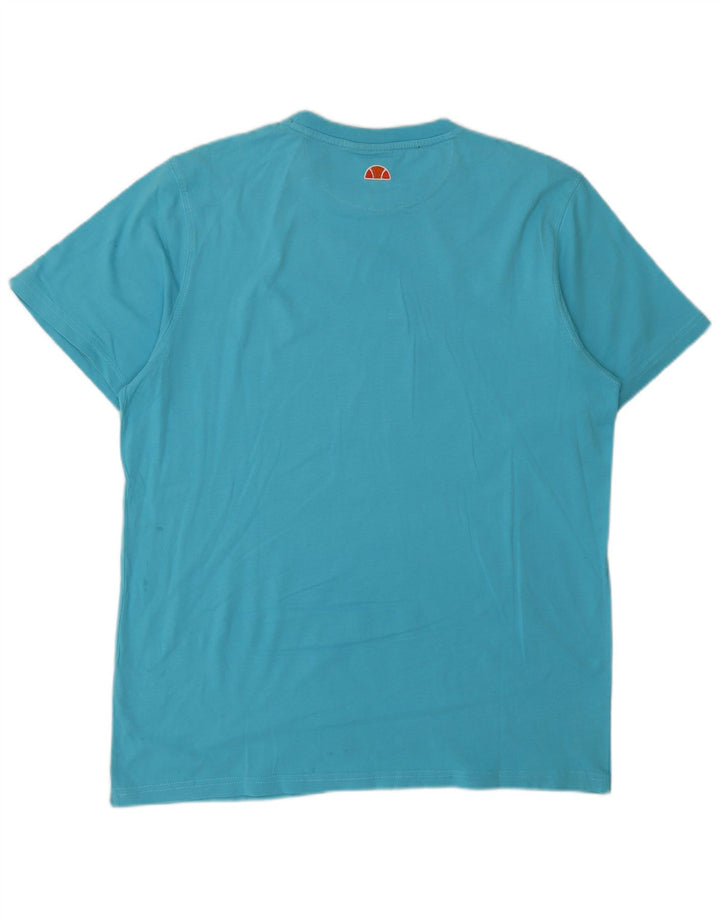 Ellesse Herre Grafisk T-Shirt Top XL Blå Bomuld