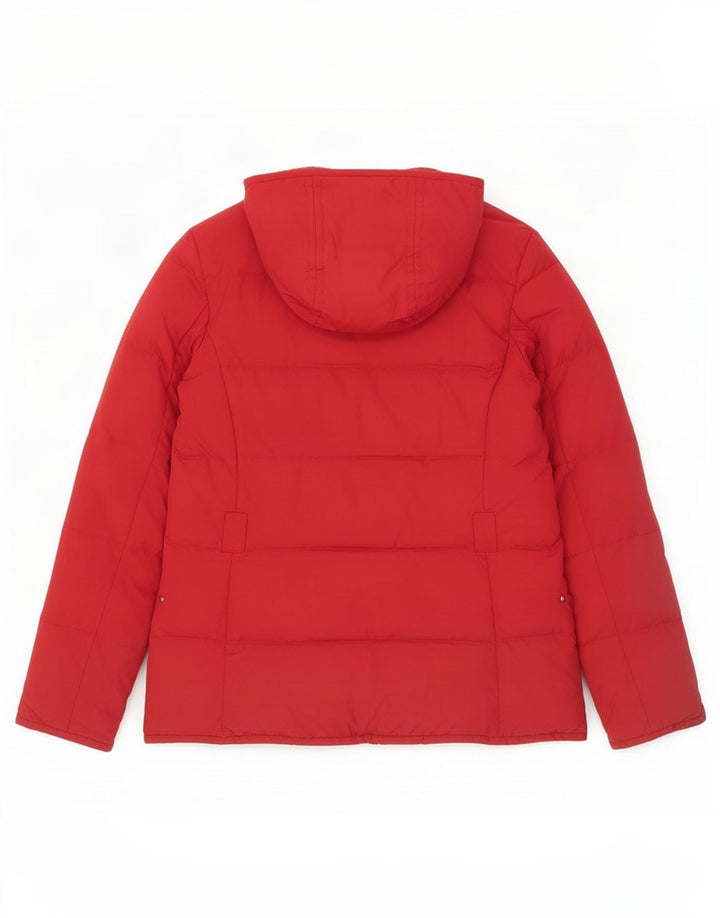 Ralph Lauren Polstret hættejakke til kvinder UK 12 Medium Rød Polyester