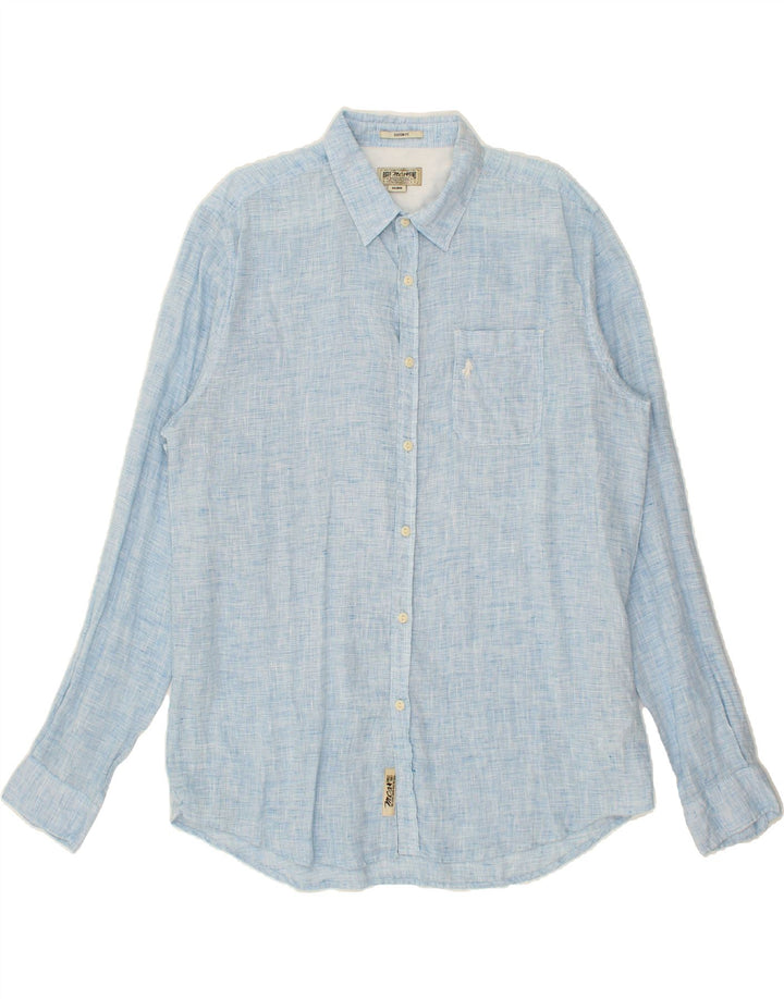 MARLBORO CLASSICS Herre Custom Fit skjorte 2XL blå hør