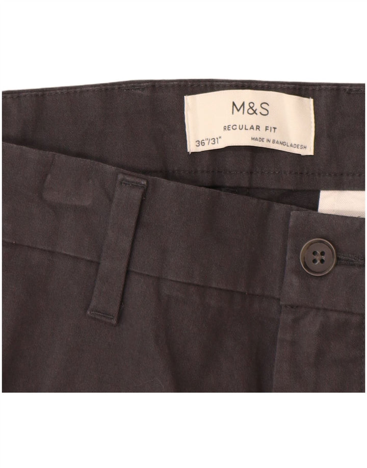 Marks & Spencer Herre Regular Fit Chinobukser W36 L31 Grå Bomuld