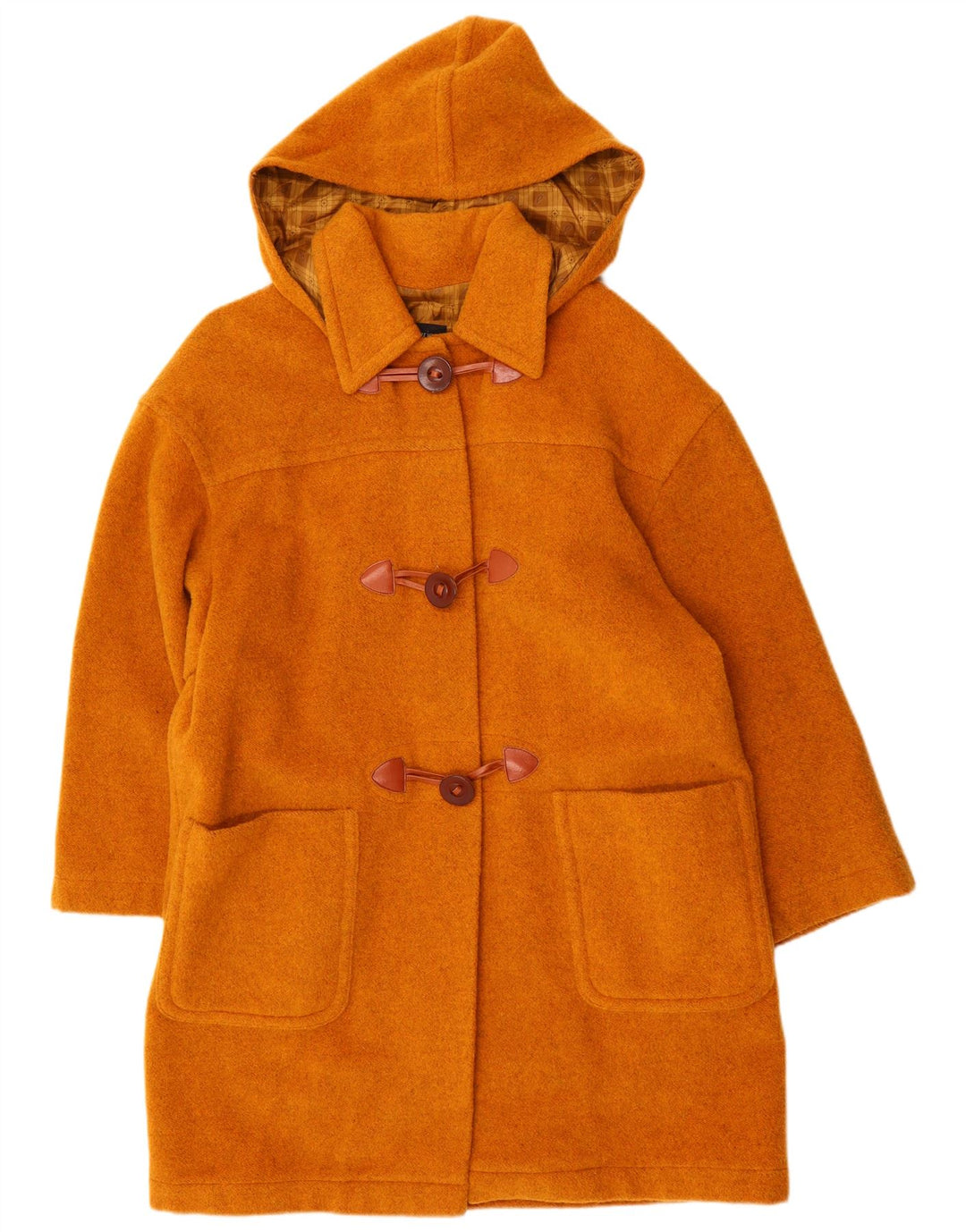 SUPERIOR Dame Hooded Duffel Coat UK 18 XL Orange Uld