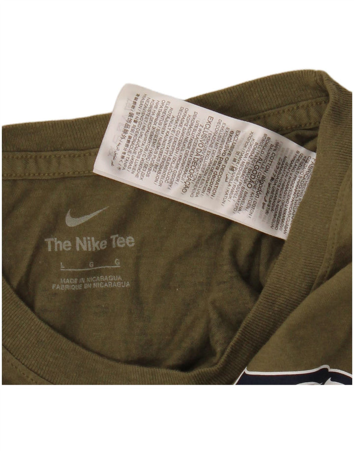 Nike Herre Seattle Seahawks Grafisk T-Shirt Top Stor Khaki Bomuld