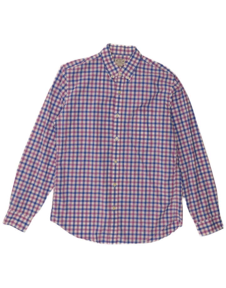 J. Crew Herre skræddersyet pasform skjorte medium lilla Gingham bomuld