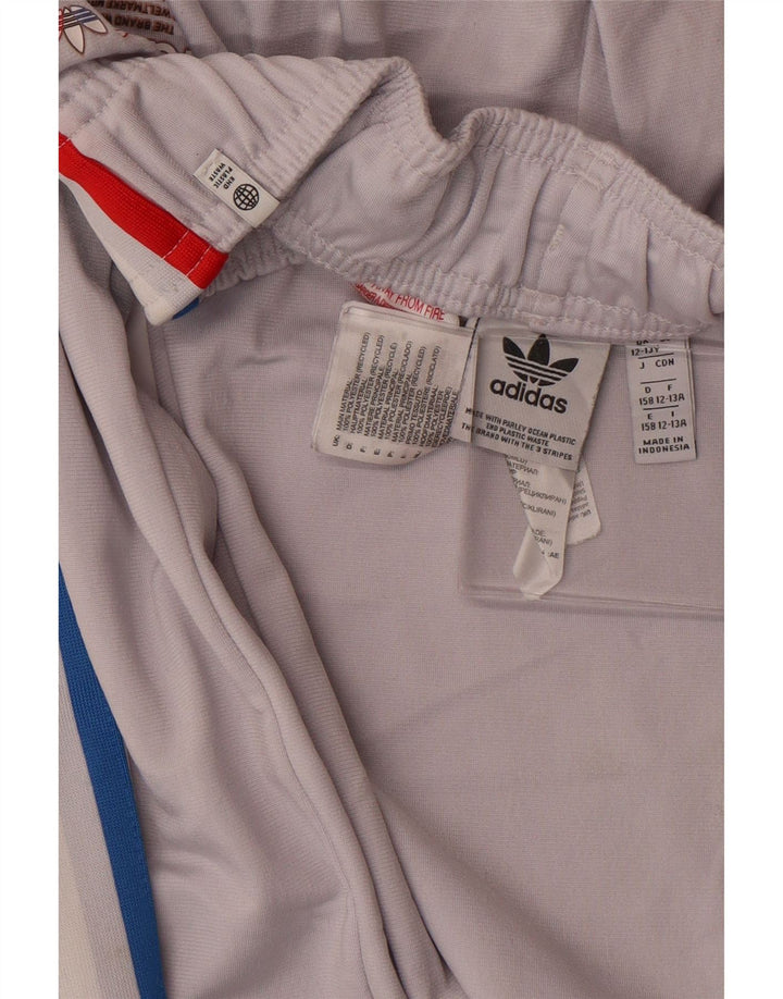 Adidas Drenge Træningsdragt Bukser Joggers 12-13 År Grå Polyester