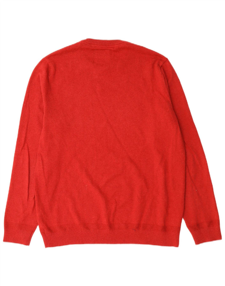 Fedt ansigt herre rund hals sweater stor rød bomuld