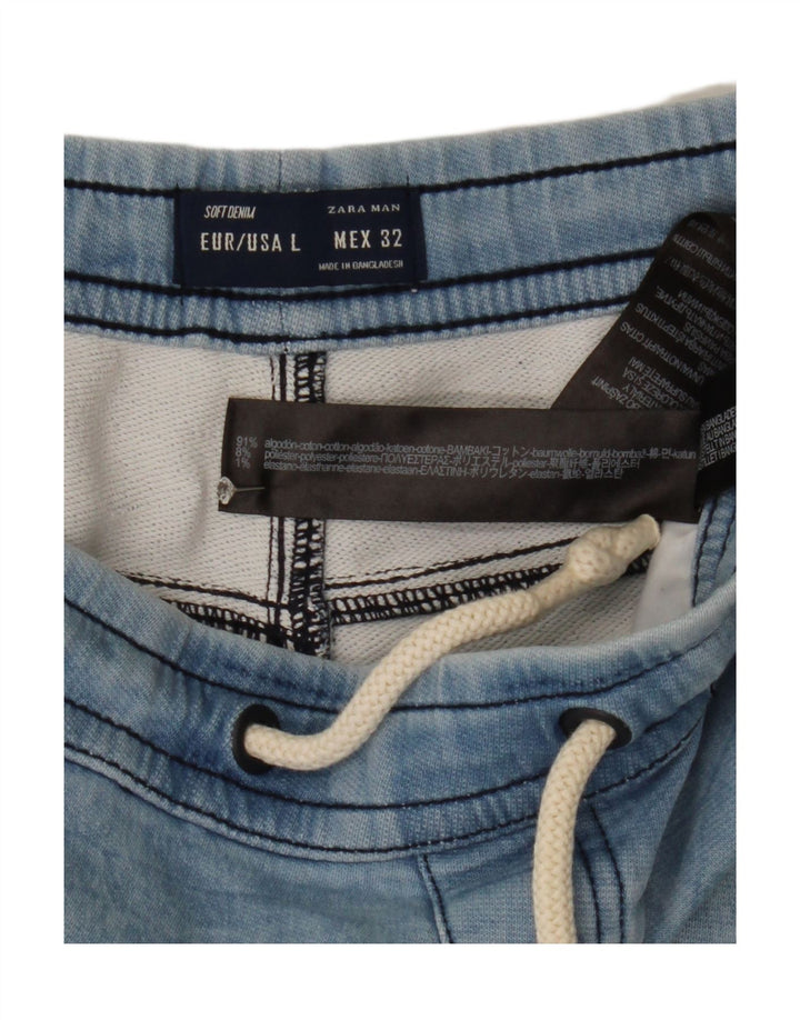 ZARA Mens Denim Denim Shorts Large W36 Blue Cotton Vintage Zara and Second-Hand Zara from Messina Hembry 