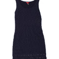 MONSOON Womens Sleeveless Sheath Dress UK 14 Medium Navy Blue Cotton Vintage Monsoon and Second-Hand Monsoon from Messina Hembry 