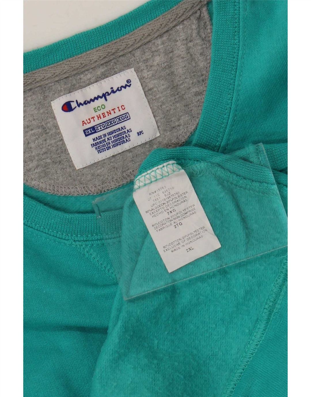 Champion Dame Sweatshirt Jumper UK 20 2XL turkis bomuld
