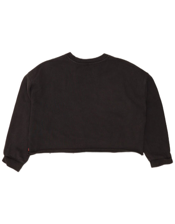 Levi's Womens Crop Oversized Sweatshirt Jumper UK 16 Large Gråstribet