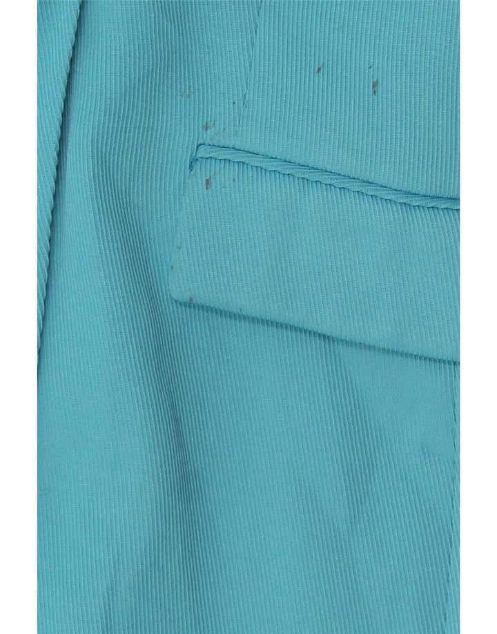 Zara Dame Dobbeltradet Blazer Jacket UK 10 Small Blue Polyester