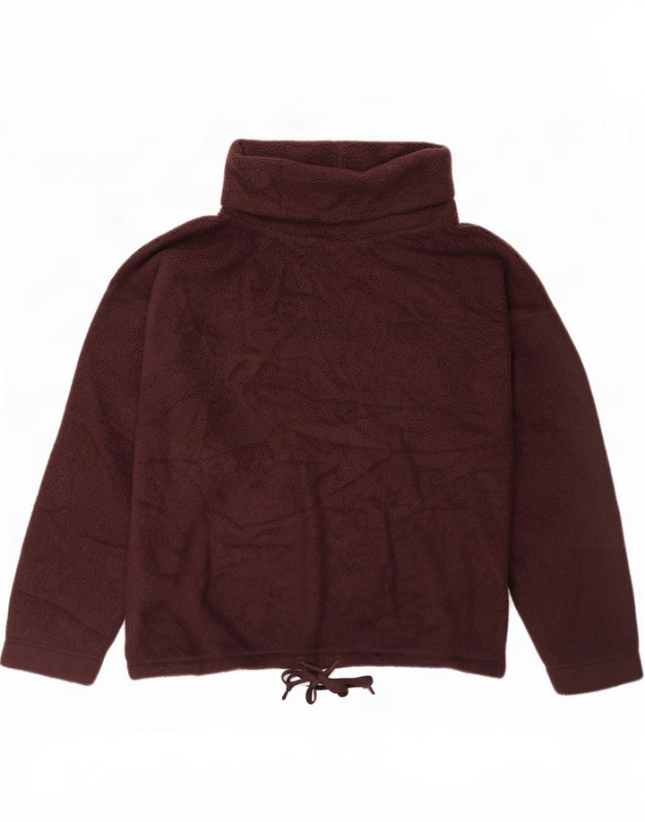 Marks & Spencer Dame Oversized Fleece Jumper UK 14 Medium Burgundy
