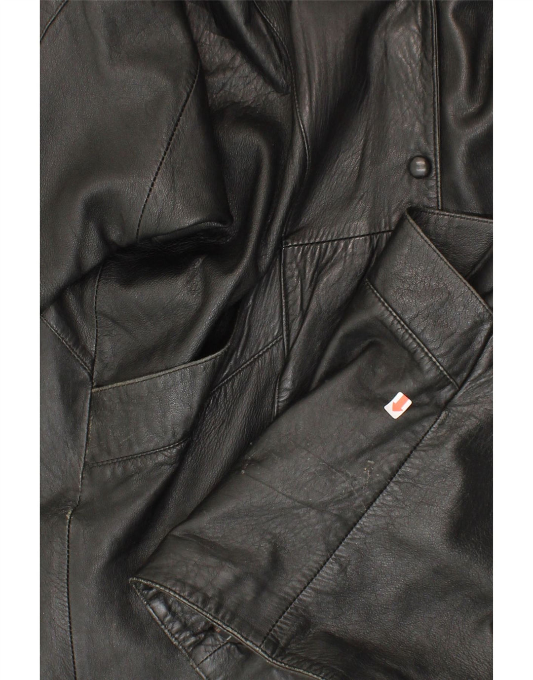 SARDAR Womens Leather Coat UK 18 XL Black Leather Vintage Sardar and Second-Hand Sardar from Messina Hembry 