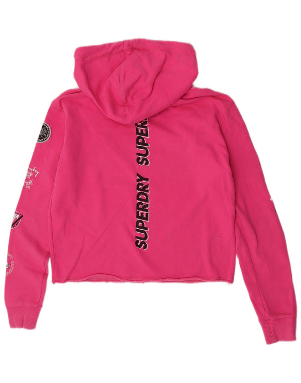 Superdry Grafisk Oversized Hoodie Jumper til kvinder UK 6 XS Pink Bomuld