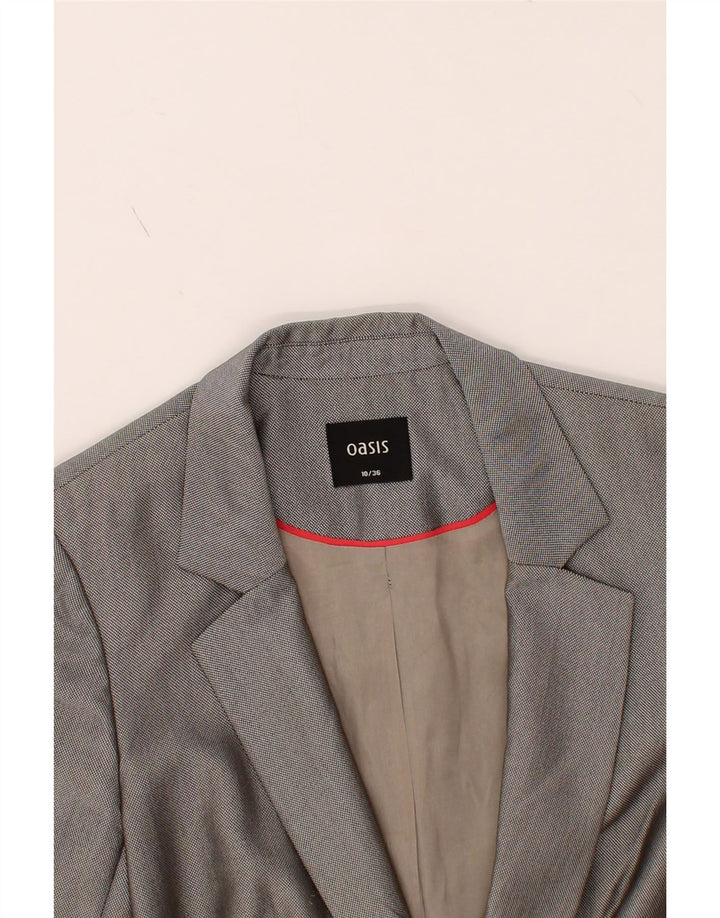 OASIS Womens 1 Button Blazer Jacket UK 10 Small Grey Vintage Oasis and Second-Hand Oasis from Messina Hembry 