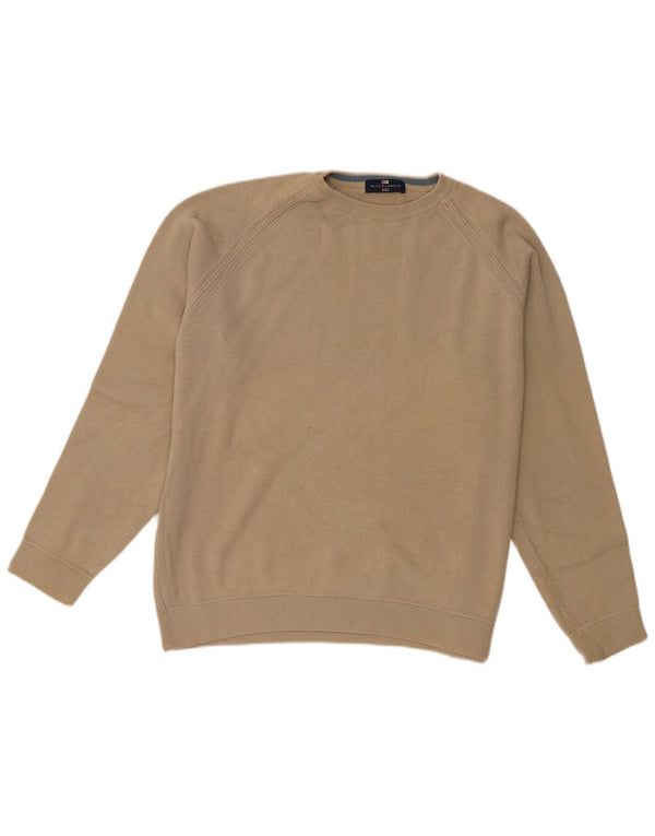 Marks & Spencer Herre sweater med rund hals, medium beige bomuld